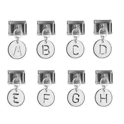 Fashion 2024 New Women 26 Letter Charm Italian Links Fit 9Mm Bracelet Stainless Steel Jewelry DIY Making